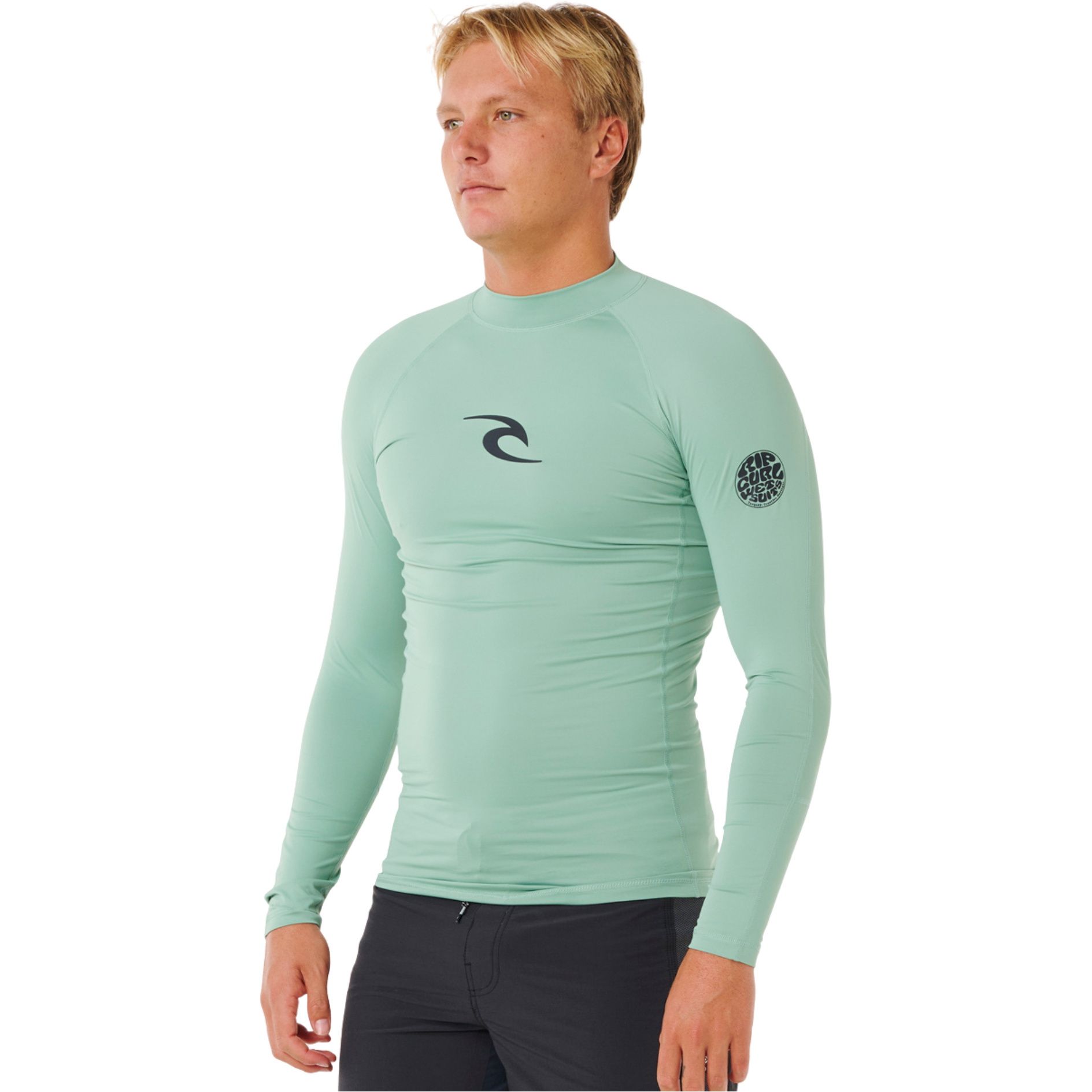 2026 Rip Curl Hombres Waves UPF Performance Camiseta De Lycra De Manga Larga 16FMRV - Aloe